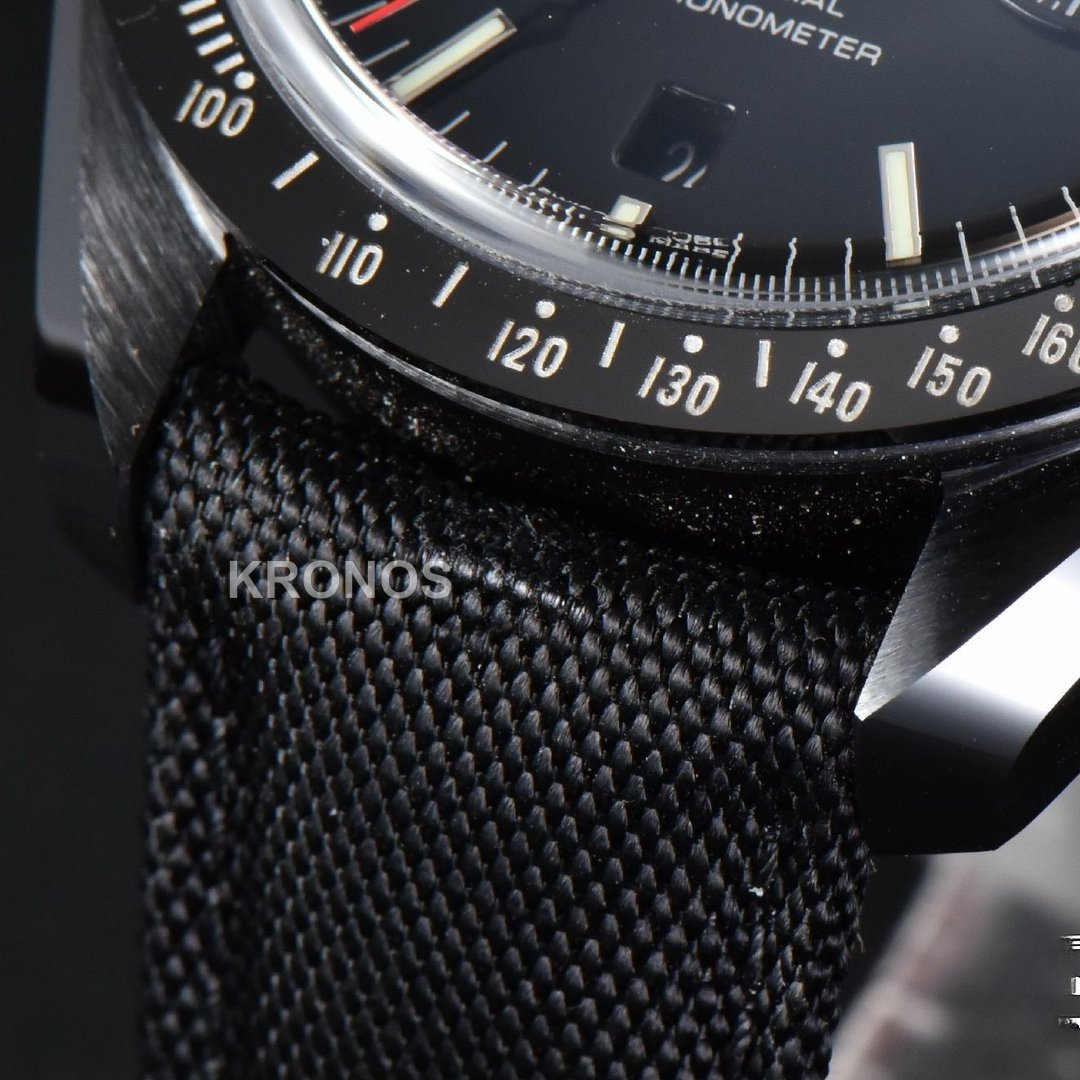 Speedmaster 'Dark Side Of The Moon' Real Ceramic Omf 44mm Black Dial Nylon Strap - Authentic Movement