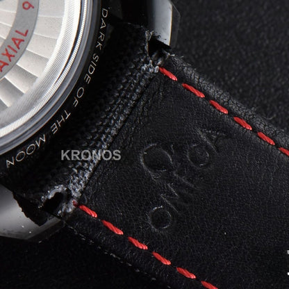 Speedmaster 'Dark Side Of The Moon' Real Ceramic Omf 44mm Black Dial Nylon Strap - Authentic Movement
