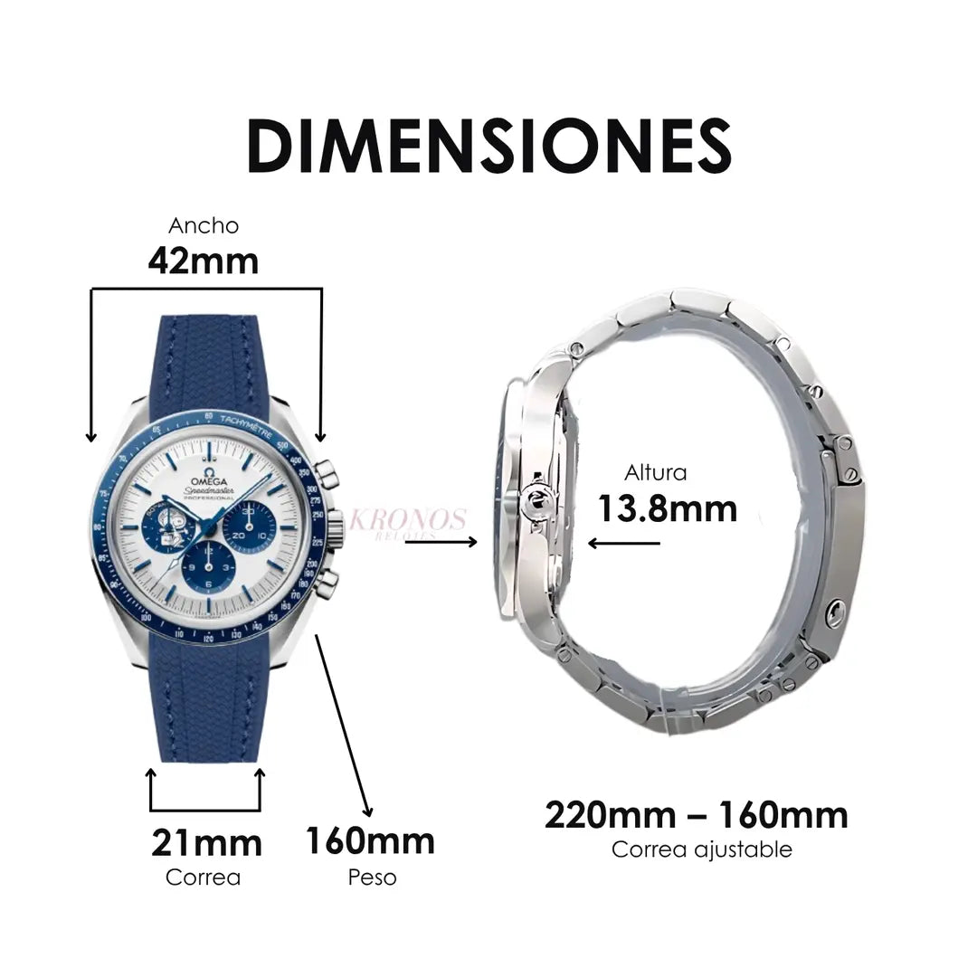 Comparativa tamaño Speedmaster Snoopy Kronos Relojes en muñeca