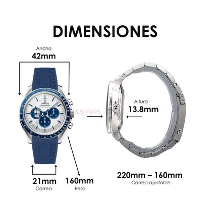 Comparativa tamaño Speedmaster Snoopy Kronos Relojes en muñeca