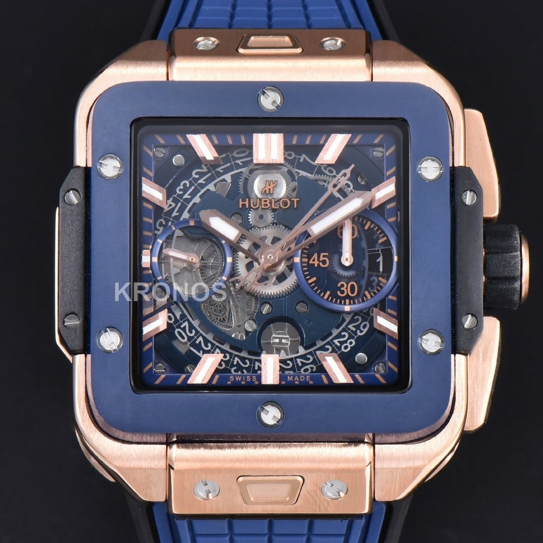 Square Bang Unico 42mm Blue Bezel Blue Skeleton Dial Blue A1280 - Authentic Movement