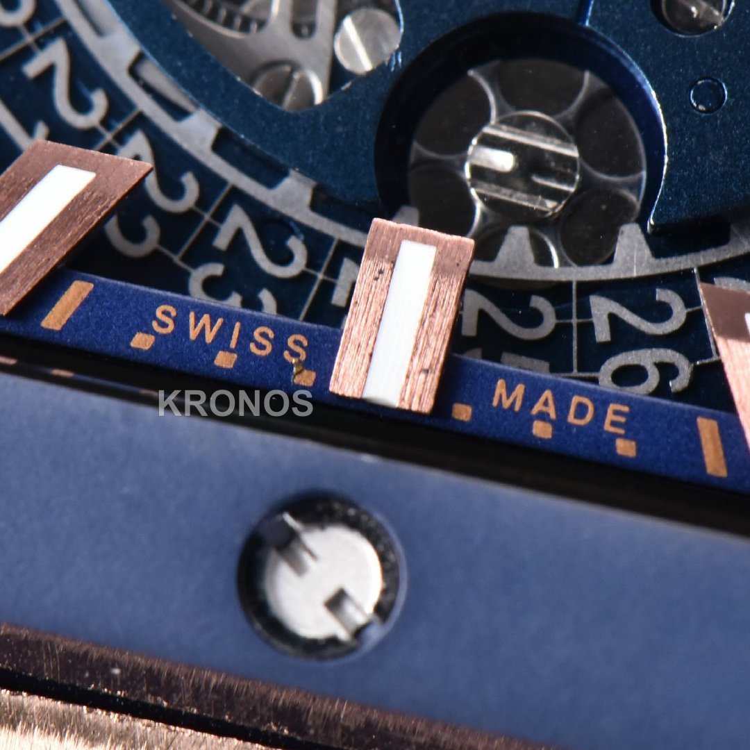 Square Bang Unico 42mm Blue Bezel Blue Skeleton Dial Blue A1280 - Authentic Movement