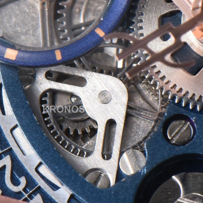 Square Bang Unico 42mm Blue Bezel Blue Skeleton Dial Blue A1280 - Authentic Movement