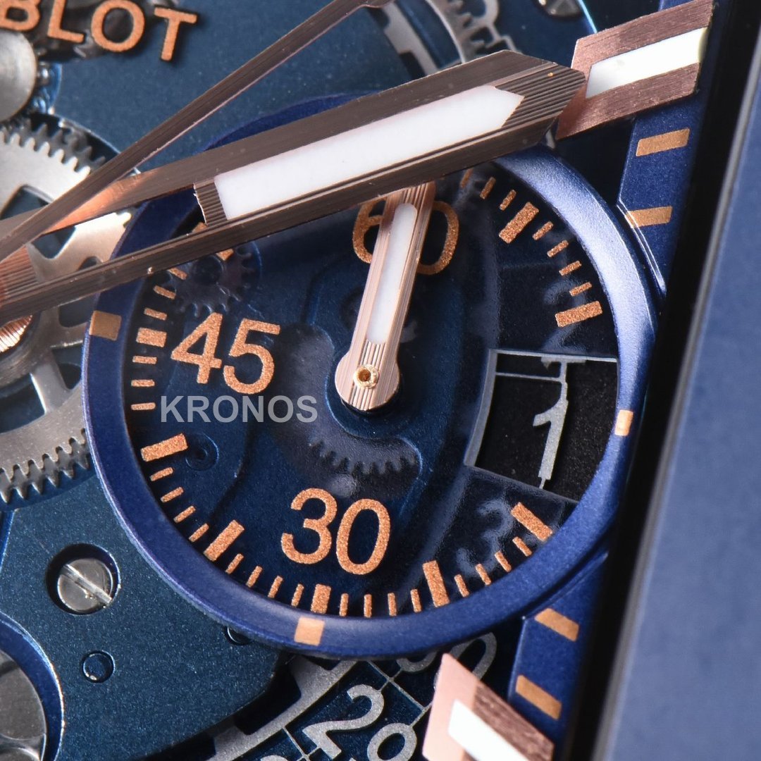 Square Bang Unico 42mm Blue Bezel Blue Skeleton Dial Blue A1280 - Authentic Movement