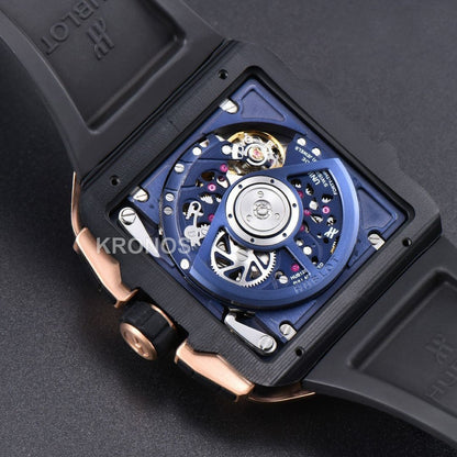 Square Bang Unico 42mm Blue Bezel Blue Skeleton Dial Blue A1280 - Authentic Movement