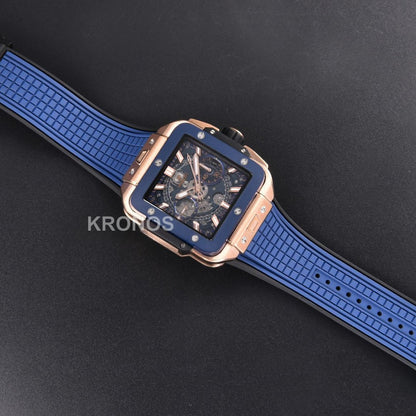 Square Bang Unico 42mm Blue Bezel Blue Skeleton Dial Blue A1280 - Authentic Movement