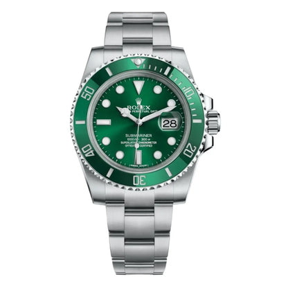 Reloj Submariner Hulk Oystersteel esfera verde Kronos Relojes vista frontal