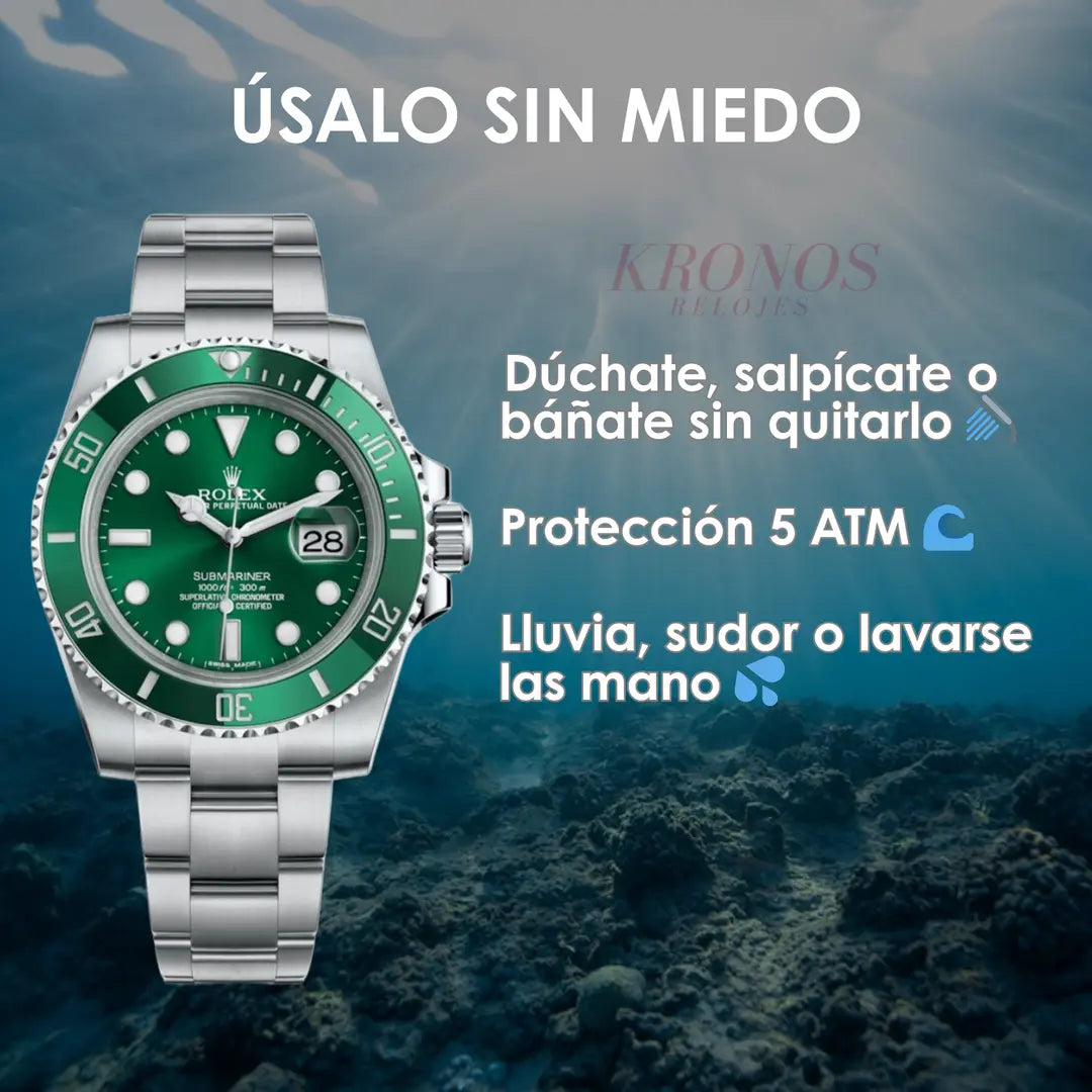 Submariner Oystersteel Green Bezel Kronos Relojes colección premium accesible