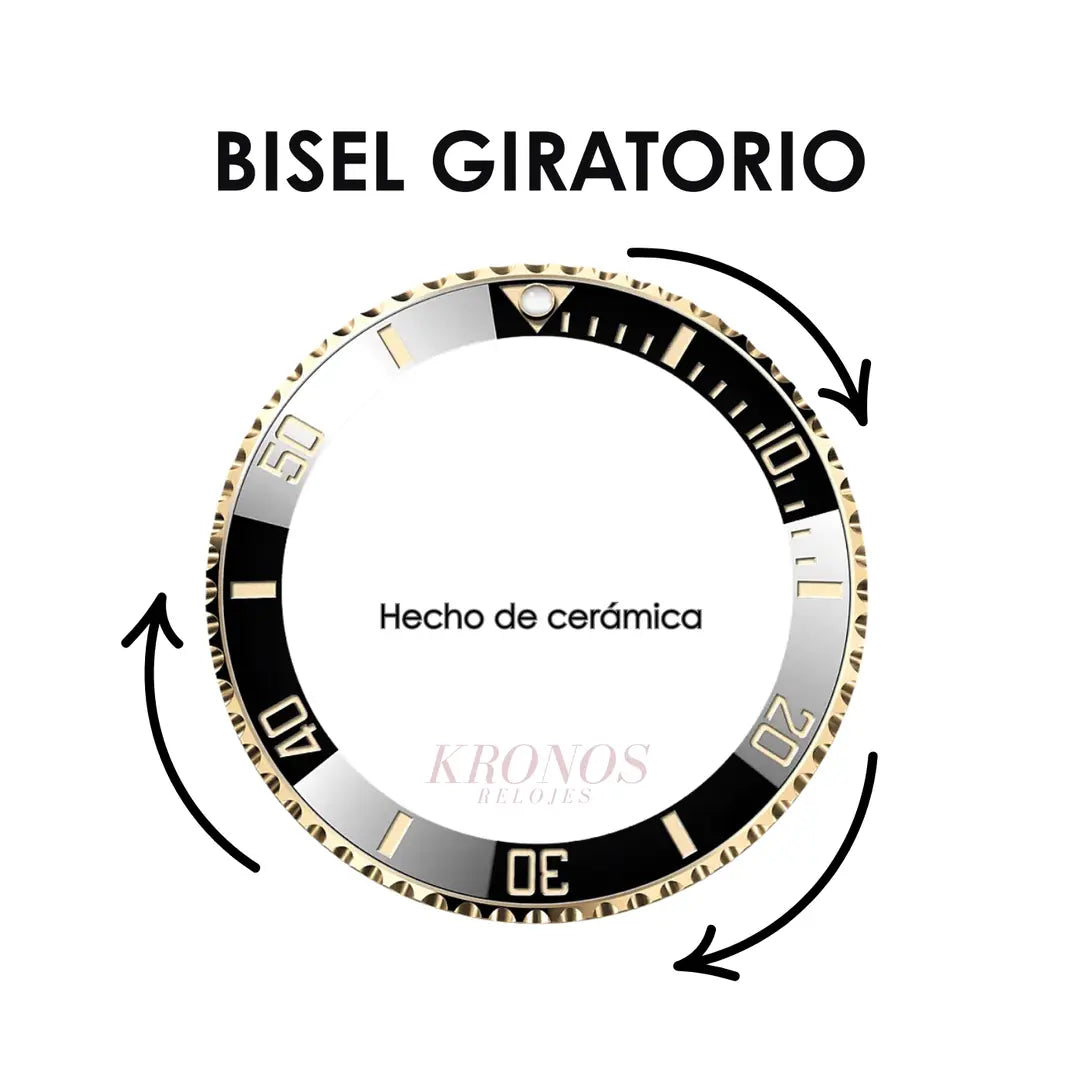 Cronógrafo Submariner Rolesor acero oro Kronos Relojes maquinaria suiza estilo