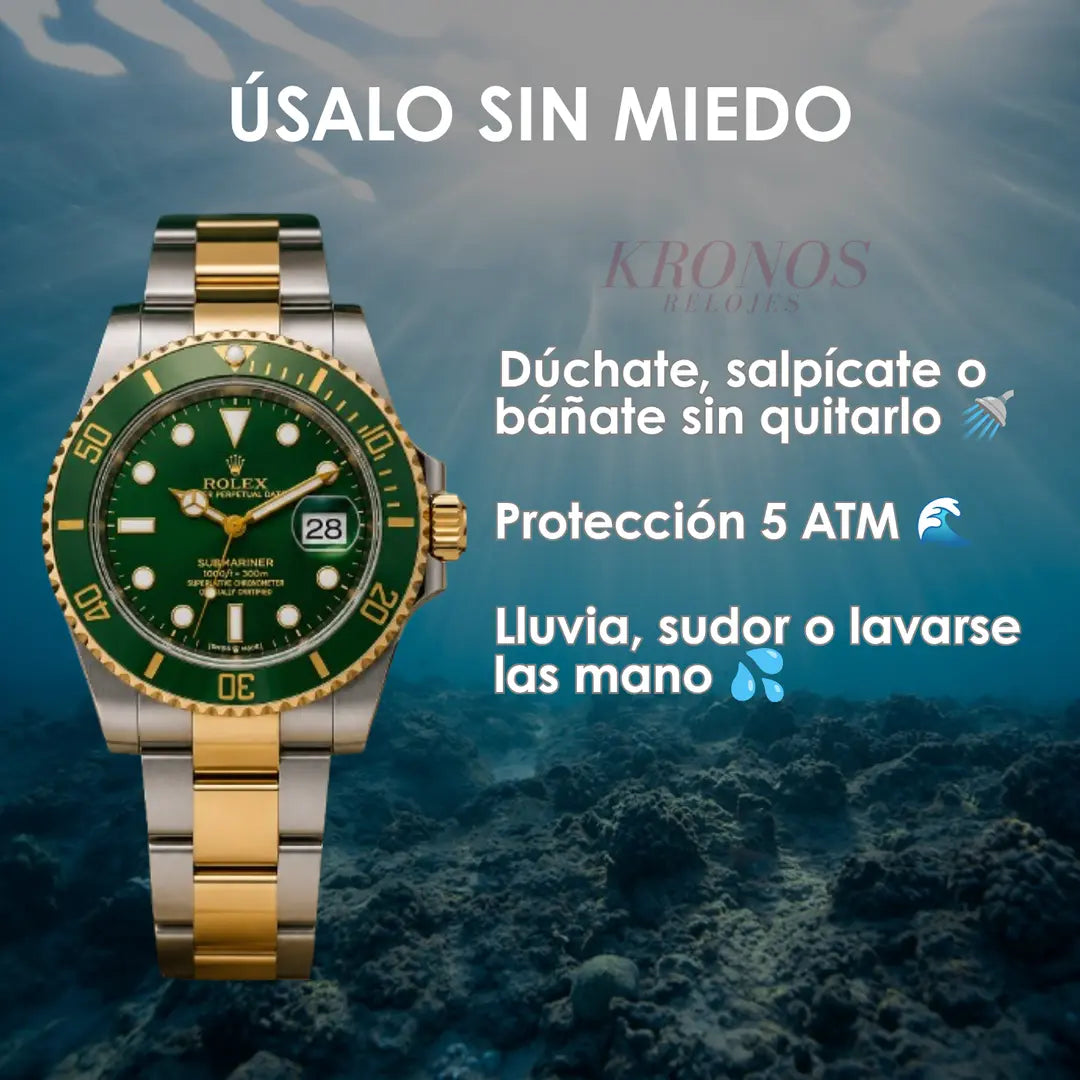 Reloj Submariner Oyster Date correa metal Rolesor Kronos vista completa
