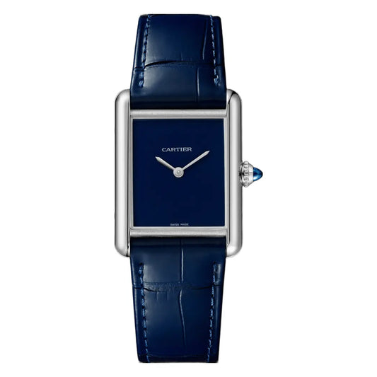 Reloj Tank Steel Blue Minimal Dial correa cuero Kronos Relojes vista frontal