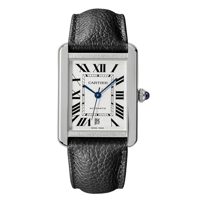 Reloj Tank Steel esfera blanca correa cuero Kronos Relojes vista frontal