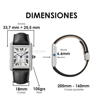 Reloj Tank Steel esfera blanca minimalista diseño Kronos Relojes México