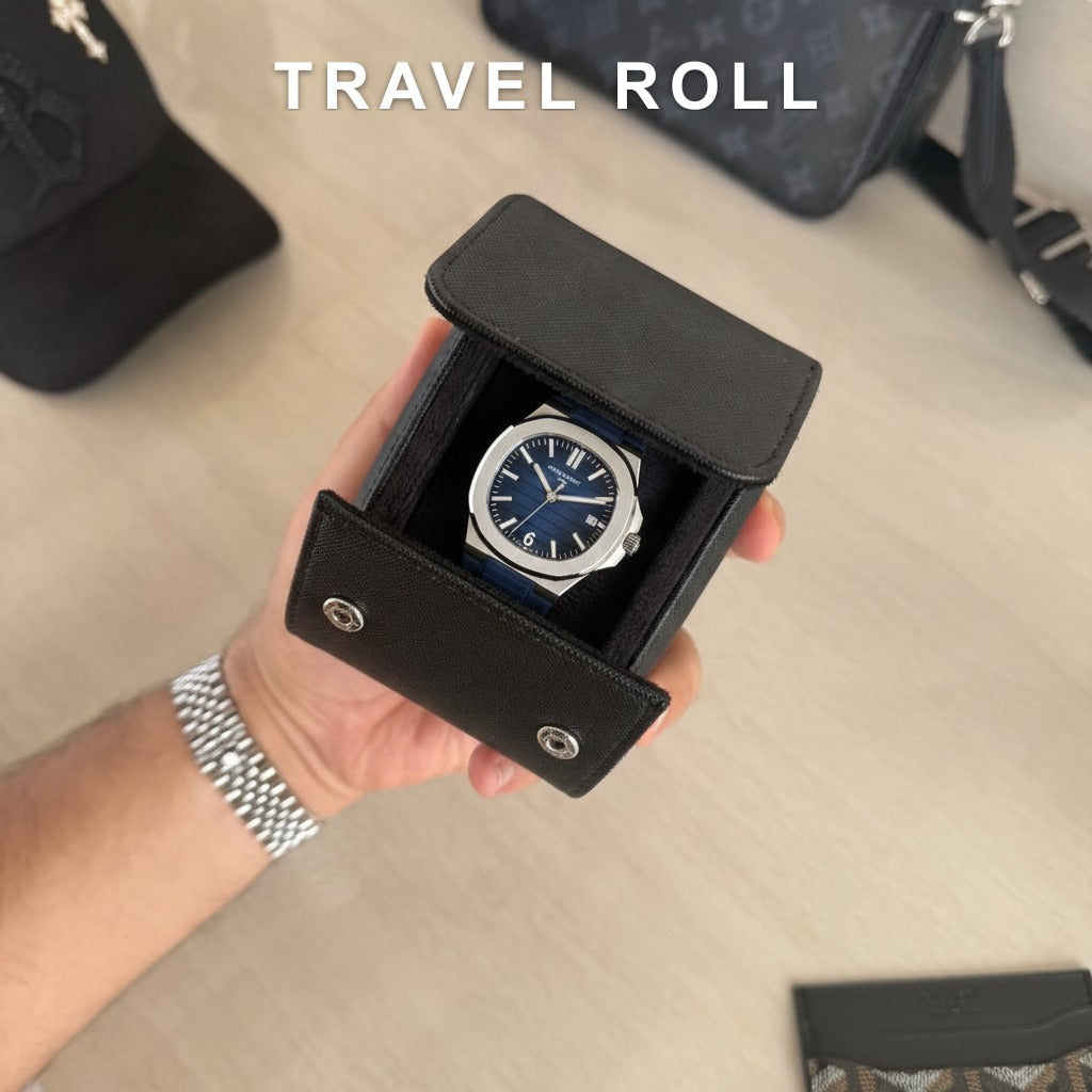 Aquanaut Steel – Blue Dial Rubber Strap - Travel Roll