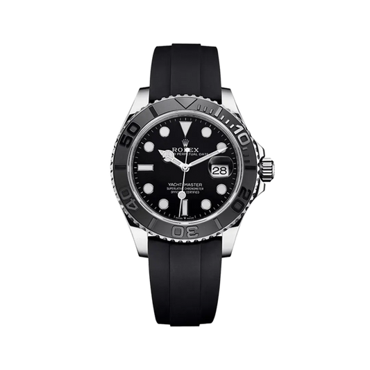 Reloj Yacht-Master Oystersteel Black Dial Oysterflex de Kronos Relojes - Vista frontal completa